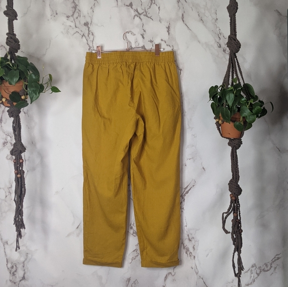 J. Crew mustard yellow linen blend pull on pants - Picture 4 of 6